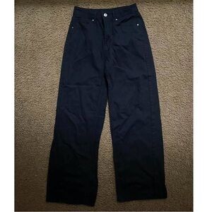 Black Baggy Straight Leg Jeans